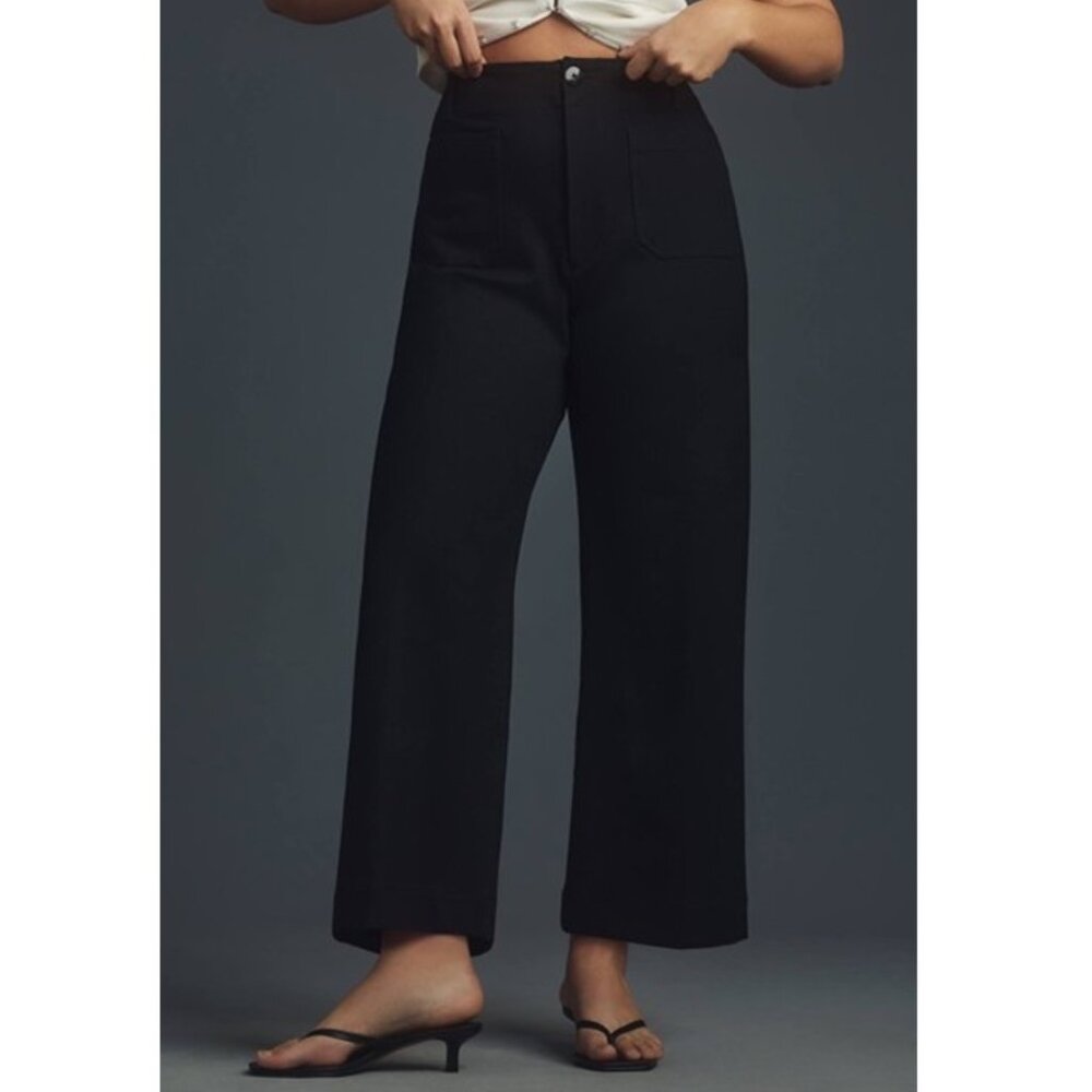 Maeve Colette Cropped Wide-Leg Ponte Pants